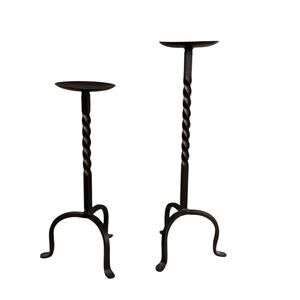 Set/2 twisted candles candlesticks rustic western minimal neutral decor home